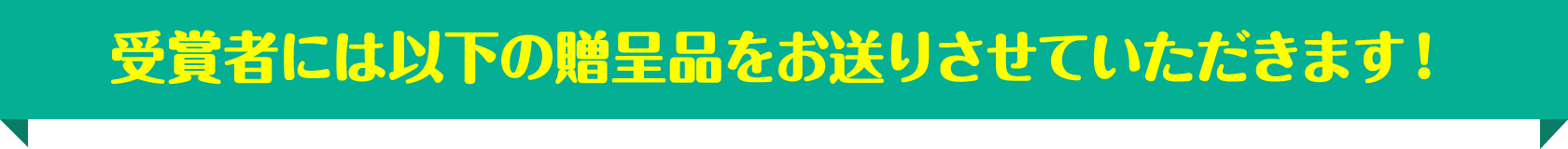 受賞者には以下の贈呈品をお送りさせていただきます！