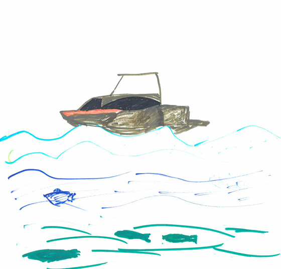 海の船
